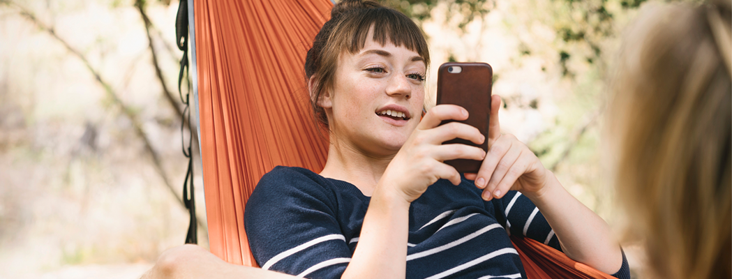 Woman using smartphone